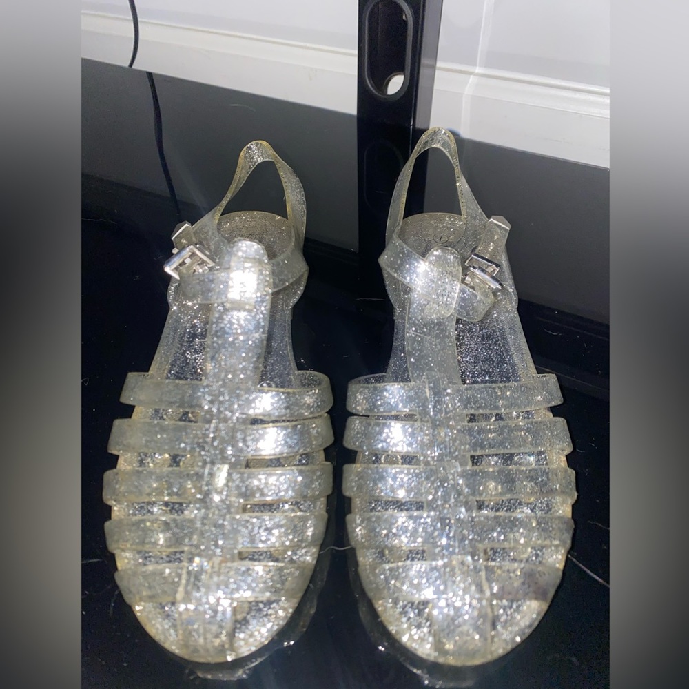 Jelly Sandles (Clear) (Glitter)